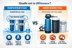 Purificateur versus adoucisseur d'eau
